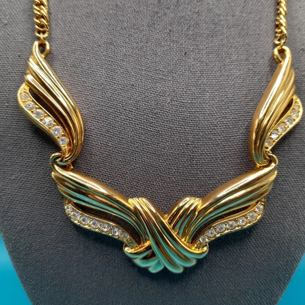 Vintage Avon Rhinestone Necklace, Billy Dee Williams Undeniable Book Piece 1991
